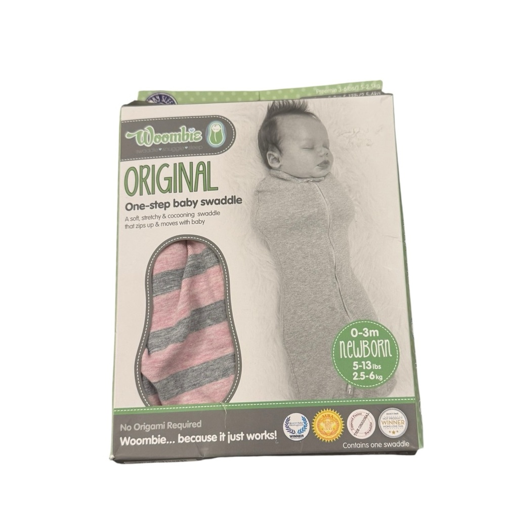 Woombie Original Baby Swaddle in Gray and Pink(NWT)